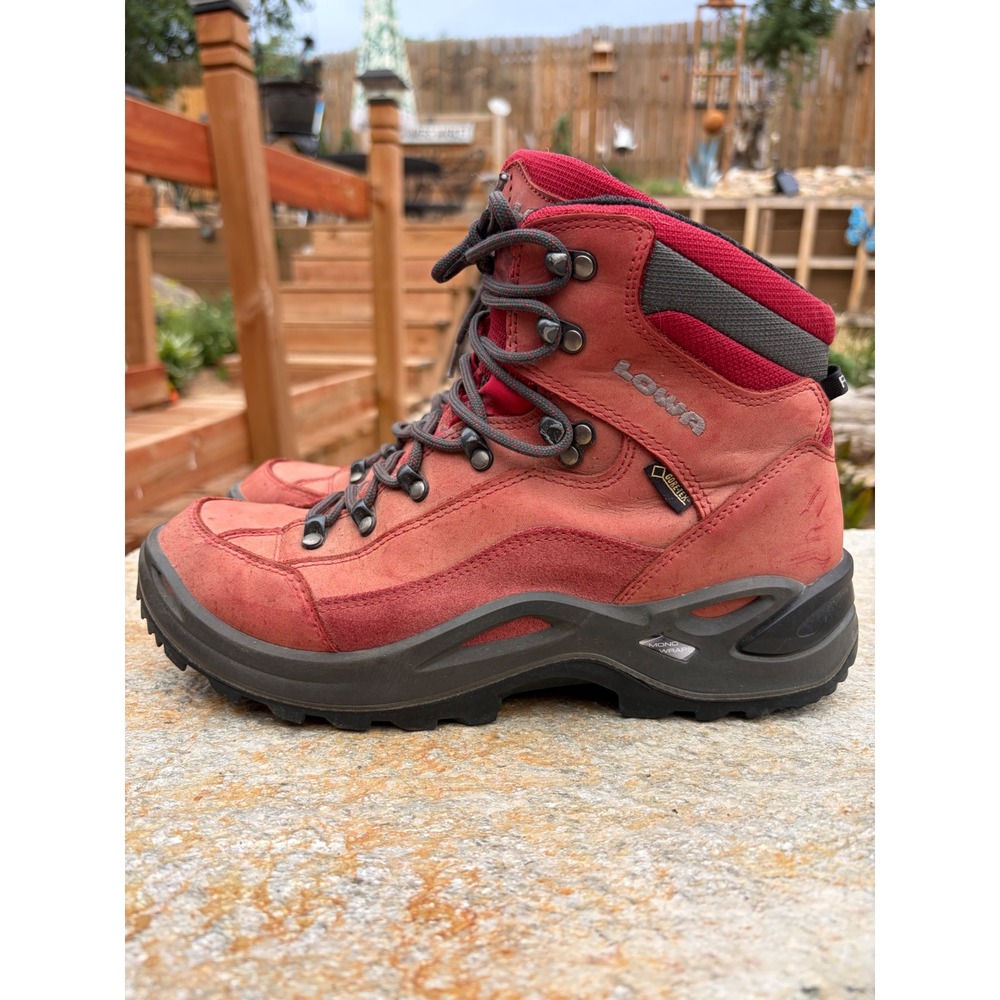 Lowa Renegade GTX Mid Ws Hiking Boots Red Gore-Tex Vibram Womens 10 320945 - Picture 10 of 10
